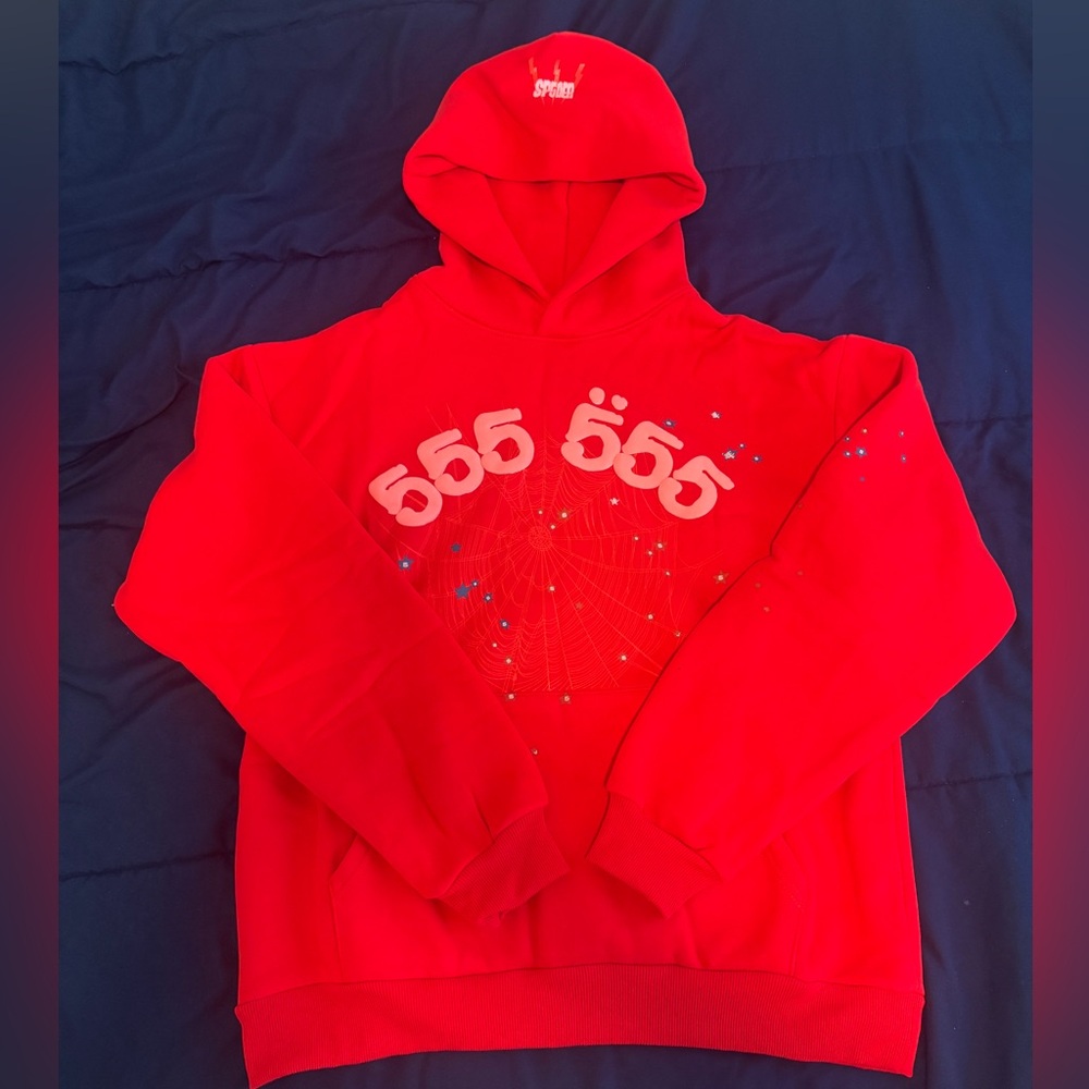 Sp5der Red Number 555 Hoodie